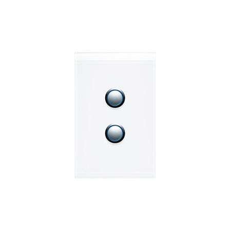 Saturn Series, push-button Switch LED, 2 Gang, 250V, 16AX/20A - Pure White