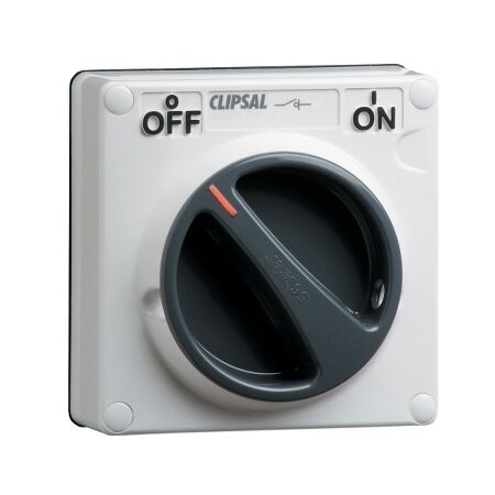 Clipsal - 56 Series, Surface Switch, IP66 1 Gang 3 Pole 32A Less Enclosure - Resistant Orange