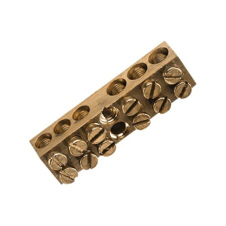 Clipsal - Max 4, Brass link bar, 100 A 500 V 6 hole