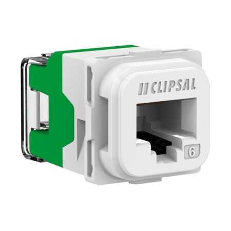 Clipsal Actassi, S-110 RJ45 Connector, 40M, Unshielded Cat 6, Bag x1 - Extra Vivid White
