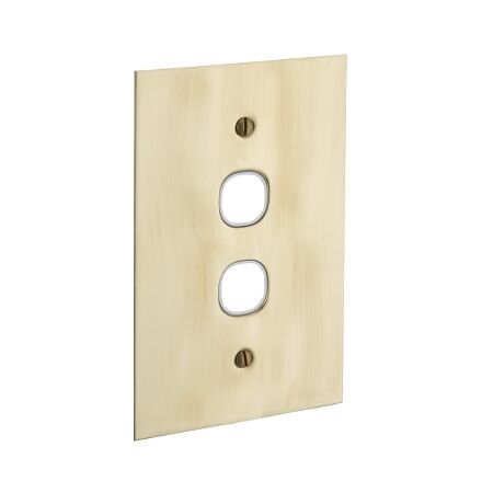 Metal Plate Series, Switch Grid Plate and Cover, 2 Gang, BBSL Style, Less Mechanism, Over Size - White Electric