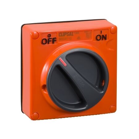 Clipsal - 56 Series, Surface Switch, PVC IP66 1 Gang 10A Less Enclosure - Resistant Orange