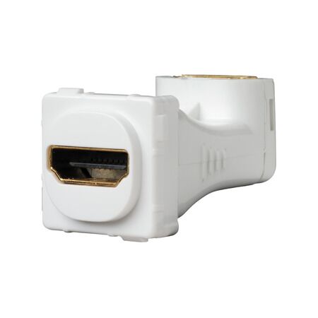 Clipsal Actassi, HDMI Adaptor, 30 Series Mech, Angled Rear Connection - White Electric