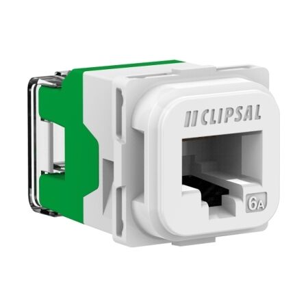 Clipsal Actassi, S-110 RJ45 Connector, 40M, Unshielded, Cat6A, Bag x 1 - Extra Vivid White