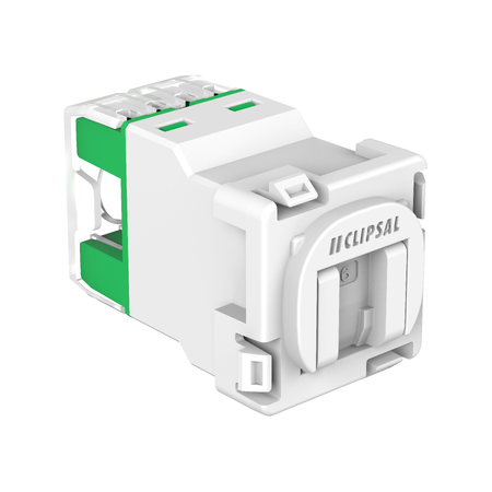 Clipsal Actassi, RJ45 Jack, CAT6 UTP 30M Shutter - White Electric