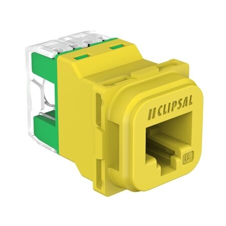 Clipsal Actassi, S-110 RJ45 Connector, 40M, Unshielded Cat 6, Bag x1 - Yellow