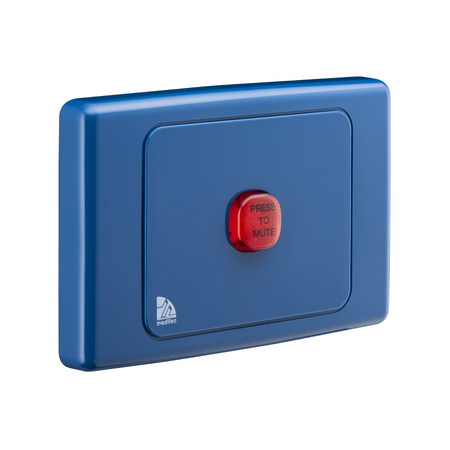Medilec, Audible/Visual Alarm, 250VAC, 1 Gang, Horizontal - Dark Blue