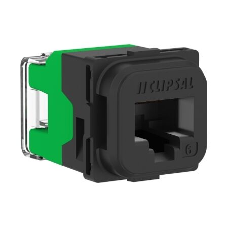 Clipsal Actassi, S-110 RJ45 Connector, 40M, Unshielded Cat 6, Bag x1 - Black
