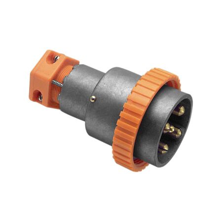 Metal Clad, Multi Phase Plug, 500V, 32A, 5 Round PIN, with Plastic Screw Ring
