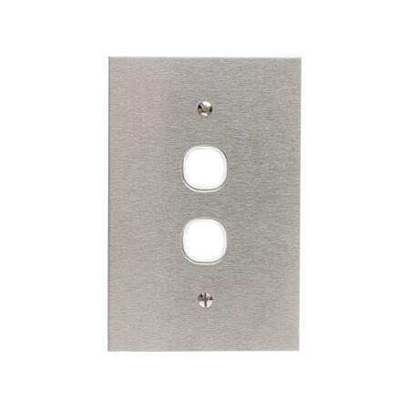 Metal Plate Series, Switch Grid Plate and Cover, 2 Gang, BSL Style, Less Mechanism, Over Size - White Electric