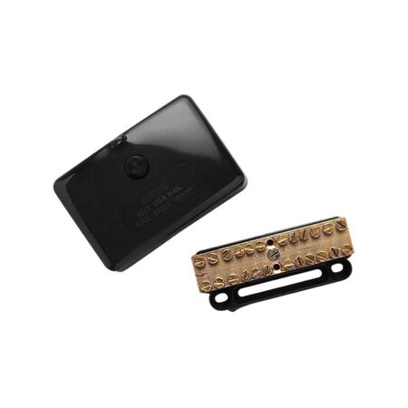 Clipsal - Max 4, Mini Neutral link, 100 A 500 V 18 hole with cover Black