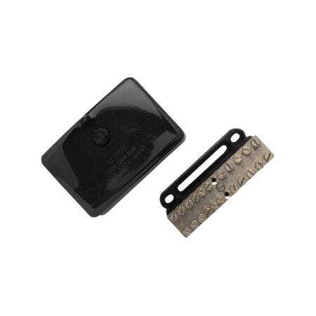 Clipsal - Max 4, Mini Neutral link, 100 A 500 V 14 hole with cover Black