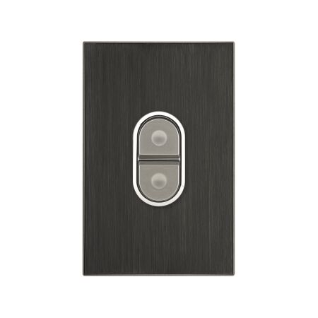 Saturn Series, Flush Switch, 1 Gang, 2 Pole, 415VAC, push-button - Pure White