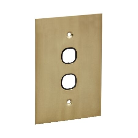 Metal Plate Series, Switch Grid Plate and Cover, 2 Gang, BBSL Style, Less Mechanism, Over Size - Black