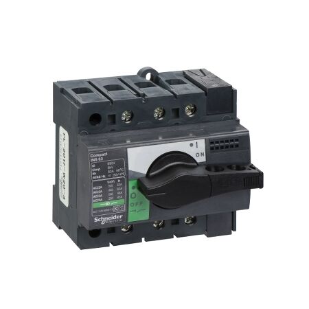 ComPact, Switch disconnector, Compact INS63 , 63 A, standard version with black rotary handle, 3 poles