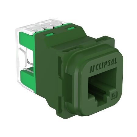 Clipsal Actassi, S-110 RJ45 Connector, 40M, Unshielded Cat 6, Bag x1 - Green