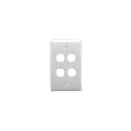 Standard Series, Flush Plate, 4 Gang, Standard - White Electric