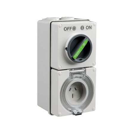 Easy56, Switched Socket, 3 Pin, 15A, 250V