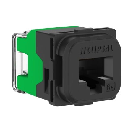 Clipsal Actassi, S-110 RJ45 Connector, 40M, Unshielded, Cat6A, Bag x 1 - Black