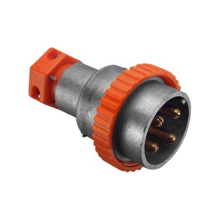 Metal Clad, Multi Phase Plug, 500V, 32A , 4 Round PIN, Plastic Screw Ring