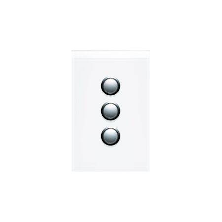 Saturn Series, Switch Cover, 3 Gang - Horizon Silver