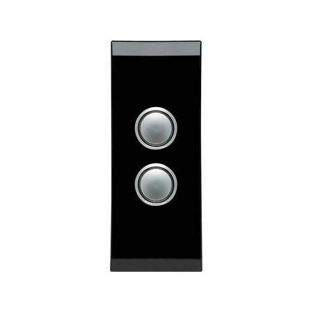 Saturn Series, push-button Switch LED Architrave, 2 Gang, 250V, 16AX/20A - Espresso Black