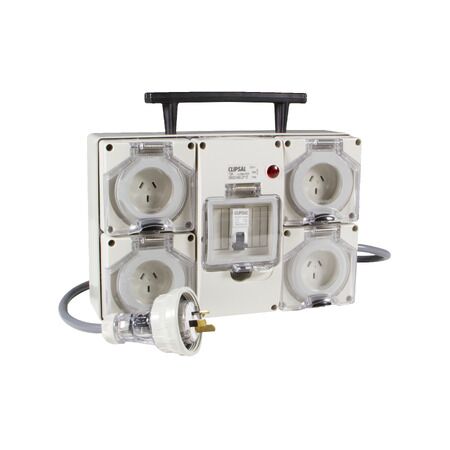 Clipsal - 56 Series, Socket Outlet, 250V, 10A, 30mA RCD, Portable RCD Protected - Grey