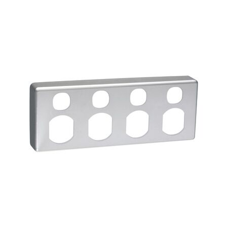 Classic C2000 Series, Socket Outlet Cover Plate, 4 Gang, 2 Pole, for Quad Switched Socket - Black
