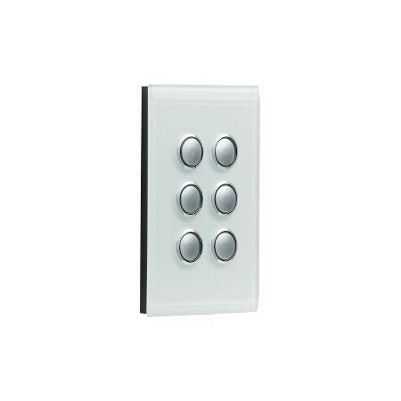 Saturn Series, Switch Grid and Cover Assembly, 6 Gang, Less Mechanism - Horizon Silver