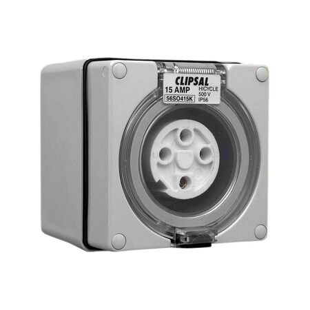 Clipsal - 56 Series, Surface Socket, IP66, 16A - Unique key configuration - Grey