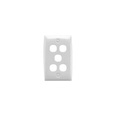 Standard Series, Flush Plate, 5 Gang, Standard - White Electric