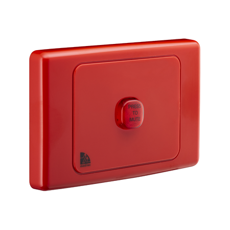 Medilec, Audible/Visual Alarm, 250VAC, 1 Gang, Horizontal - Red