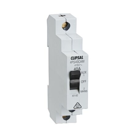 Clipsal - Max 4, Change over switch, 1P 40 A 415 V Auxiliary off manual