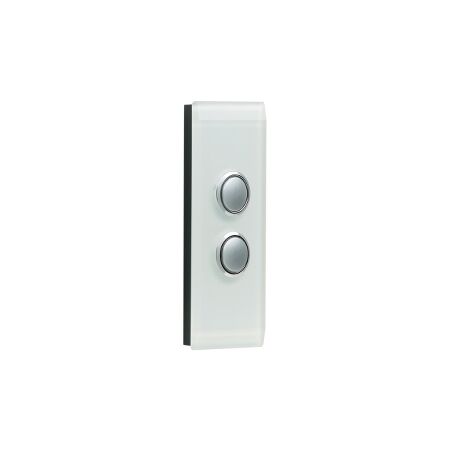 Saturn Series, Grid and Plate Assembly Architrave, 2 Gang, 250V, 16AX/20A - Horizon Silver