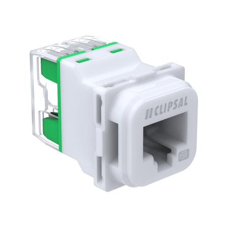 Clipsal Actassi, S-110 RJ45 Connector, 40M, Unshielded, Cat6A, Bag x 1 - Translucent