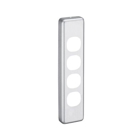 Classic C2000 Series, Switch Plate Cover, 4 Gang, Architrave - Brushed Aluminium