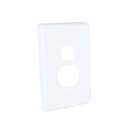 Classic C2000 Series, Socket Outlet Cover Plate, Horizontal Mount, for Single Socket - White Electric