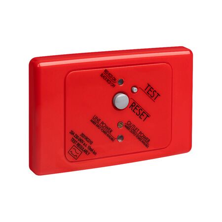 Medilec, Residual Current Circuit Breaker, 2 Pole, 20A, 10mA, 250V, Horizontal - Red
