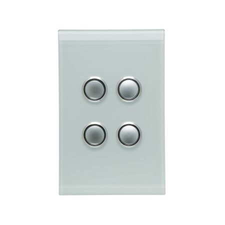 Saturn Series, Switch Cover, 4 Gang - Horizon Silver