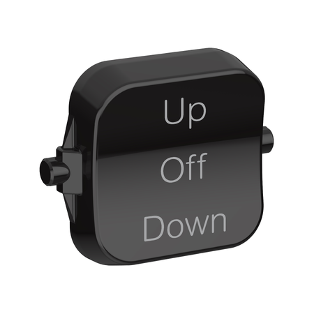 Pro Series, Rocker Toggle, 3-pos UP - OFF - DOWN - Black