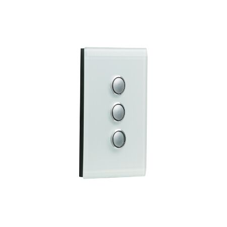Saturn Series, Switch Grid and Cover Assembly, 3 Gang, Less Mechanism - Horizon Silver