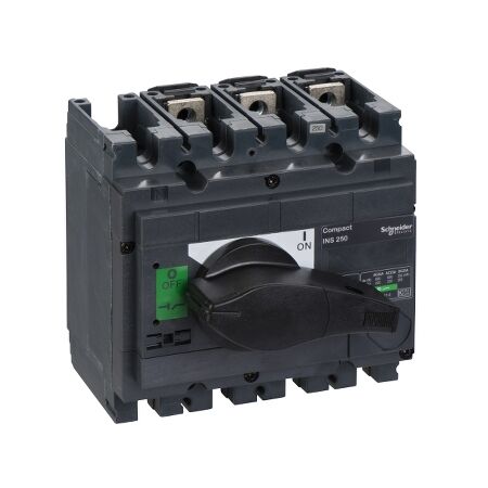 ComPact, Switch disconnector, Compact INS250 , 250 A, standard version with black rotary handle, 3 poles