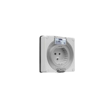 Clipsal - 56 Series, Socket Inlet, Surface 3 PIN 10A Less Enclosure - Grey