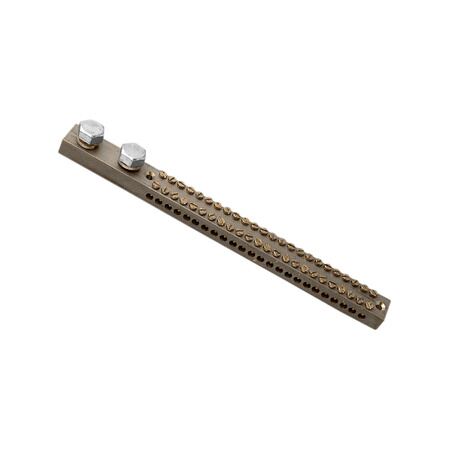 Clipsal - Max 4, Earth bar, 220 A 24 hole length 221 mm Front wiring 2 studs for cable lugs