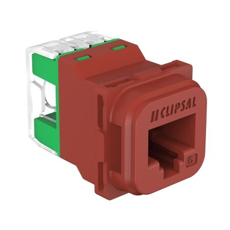 Clipsal Actassi, S-110 RJ45 Connector, 40M, Unshielded Cat 6, Bag x1 - Red
