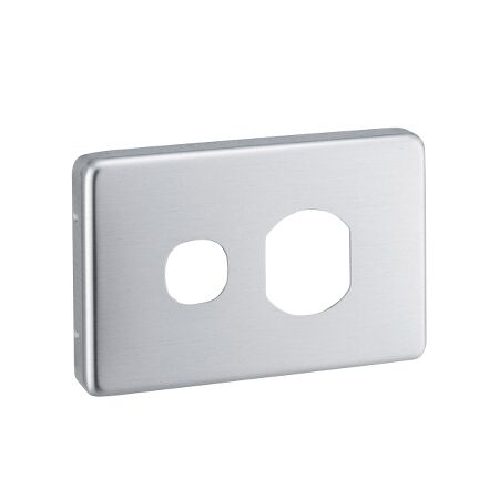 Classic C2000 Series, Socket Outlet Cover Plate, Horizontal Mount, for C2015/20 Single Switched Socket - Brushed Aluminium