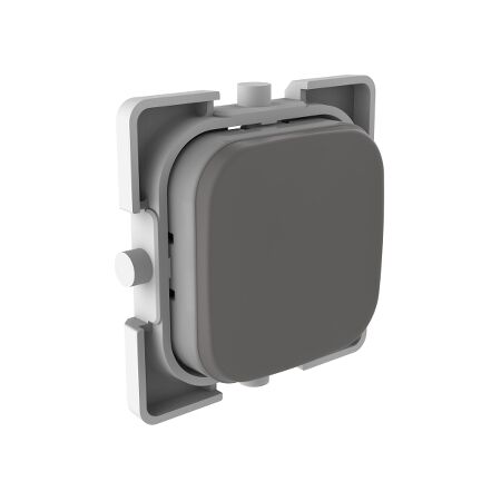 Clipsal Iconic, Essence PushButton Assembly, Blank - Ash Grey