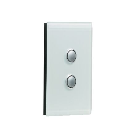 Saturn Series, Switch Grid and Cover Assembly, 2 Gang, Less Mechanism - Horizon Black