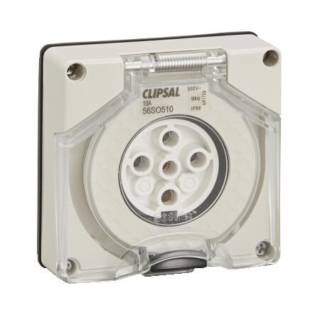 Clipsal - 56 Series, Socket Outlet, Surface 5 PIN Round 10A Less Enclosure - Grey