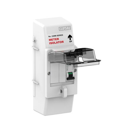 Clipsal Resi MAX, Meter Box, Isolator With 1 Pole 63A C Curve MCB enclosure and lock off device